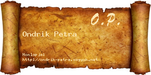 Ondrik Petra névjegykártya